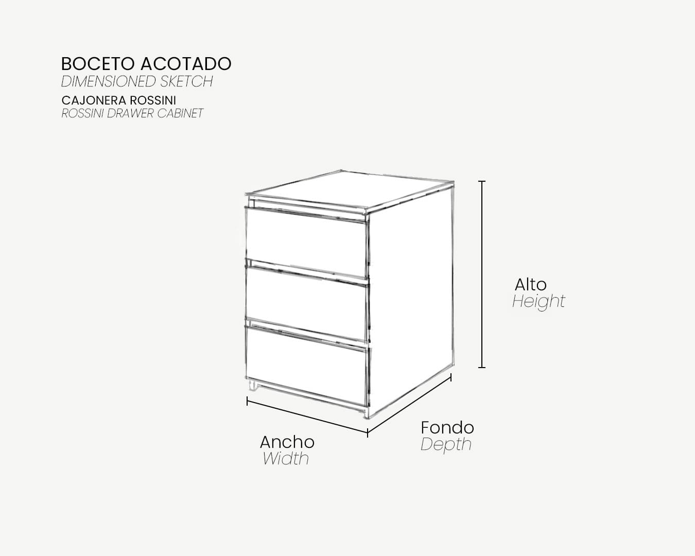 00_Boceto Acotado_Cajonera ROSSINI_3 cajones