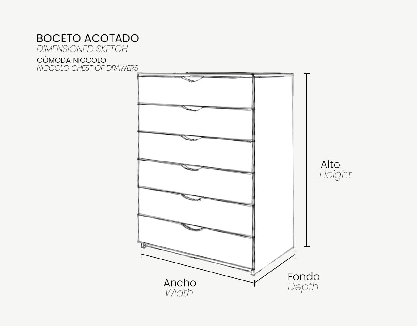 00_Boceto Acotado_Cómoda NICCOLO_6 cajones