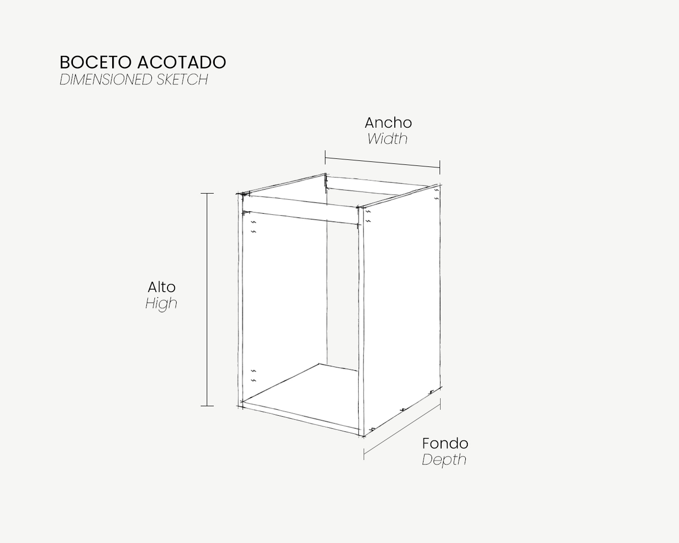 00_Boceto Acotado_Mueble Bajo de Cocina_Fregadero