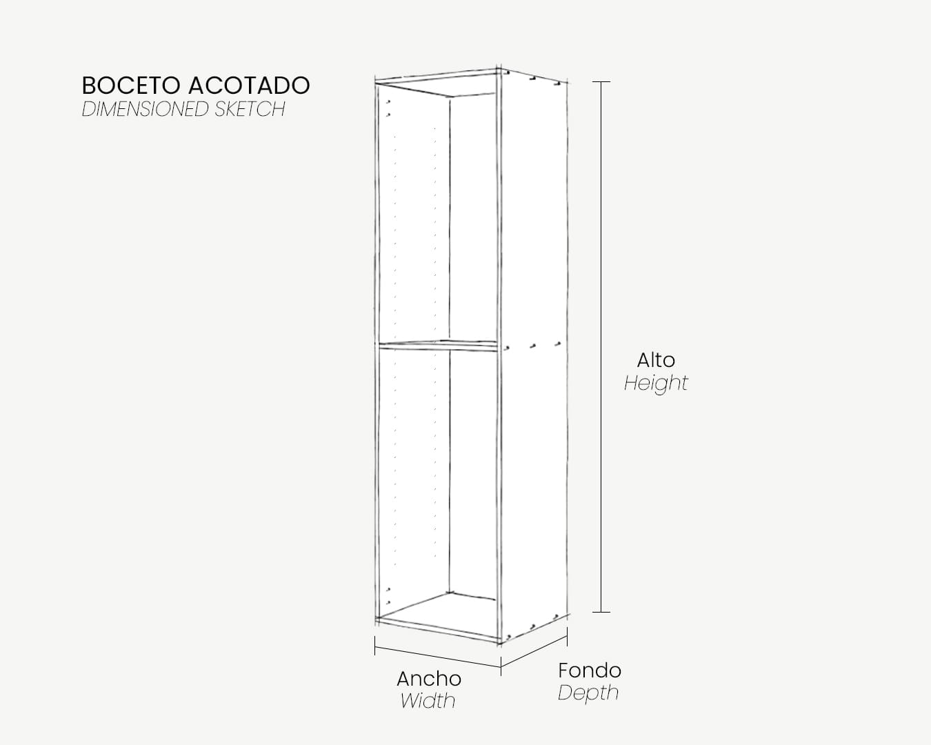 00_Boceto Acotado_Mueble Despensa de Cocina