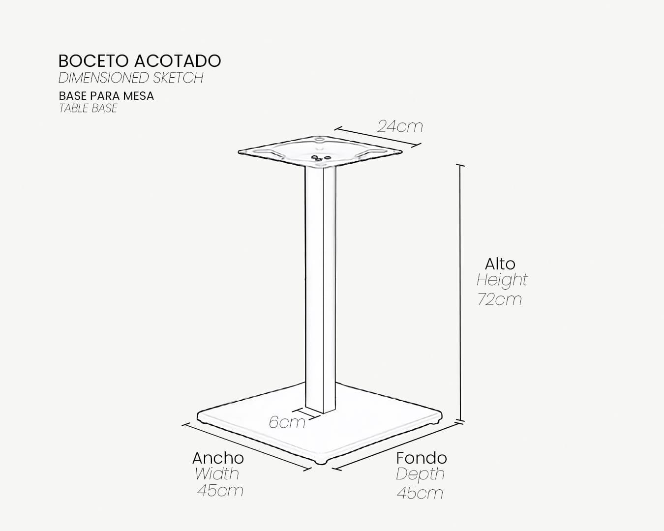 01_Boceto Acotado_Base Baja_Mesa EDITH