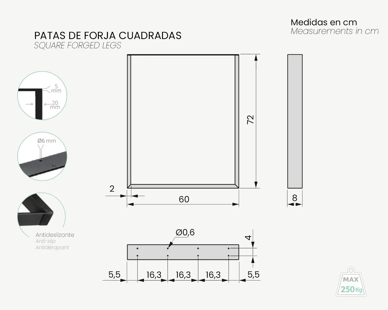 00_Boceto Acotado_Pata Forja Cuadrada 71cm-ESCRITORIO PERS_11zon