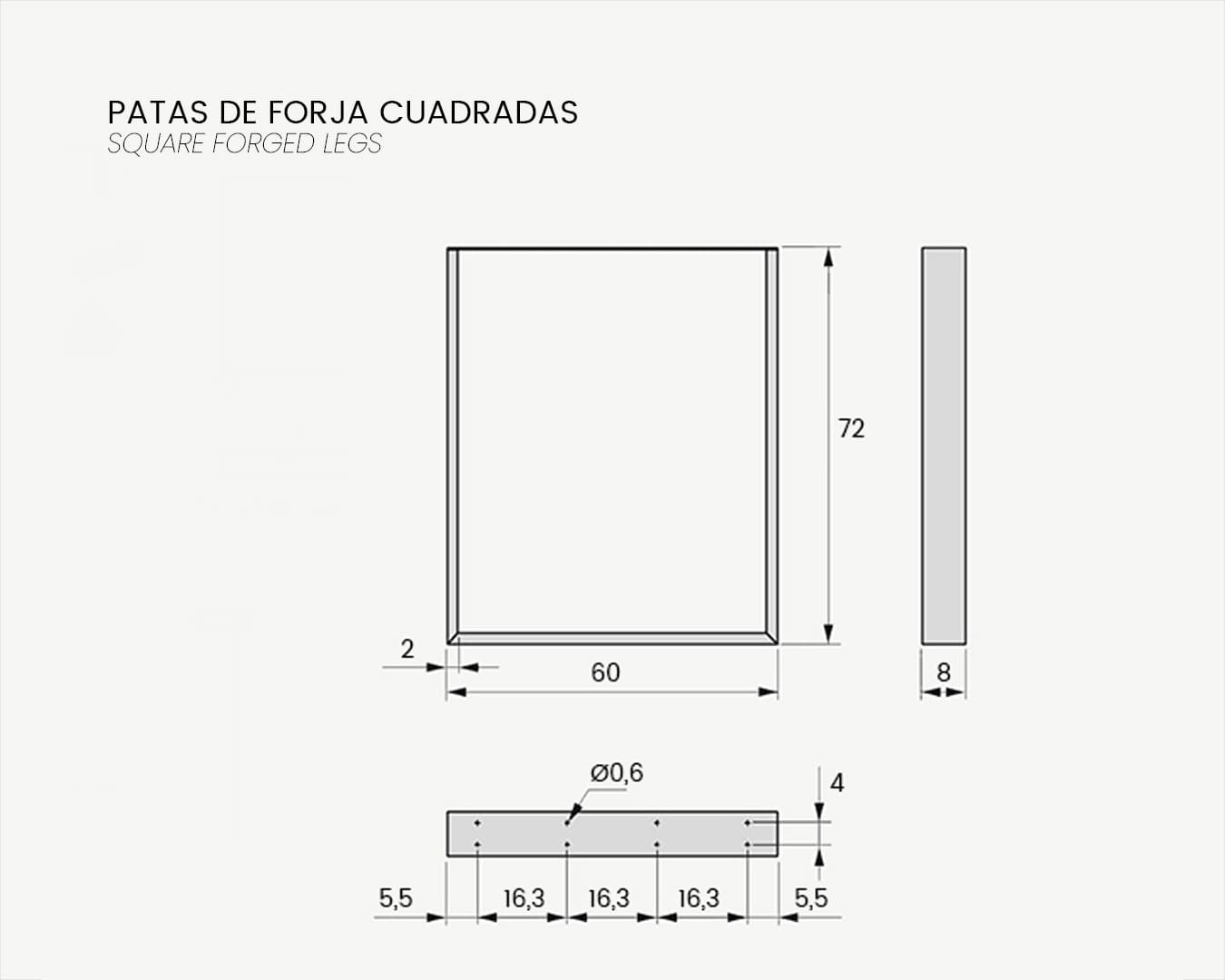 04_Boceto acotado_Patas forja cuadrada-Nombre