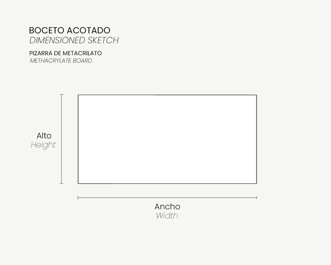 04_Boceto Acotado_Pizarra Metacrilato_Sin Agujeros