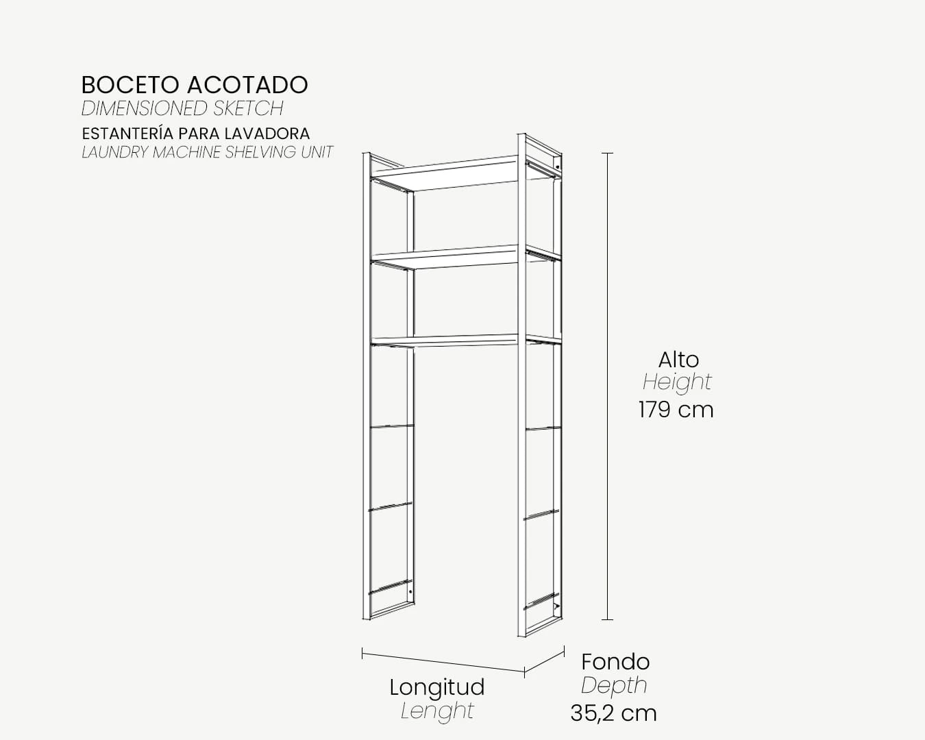 04_Boceto Acotado_Estantería para lavadora