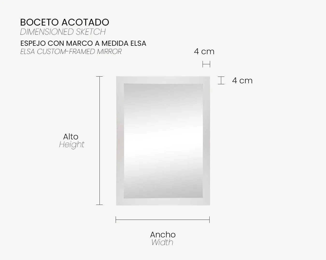04_Boceto Acotado_Espejo a medida ELSA-Blanco Ref. 397
