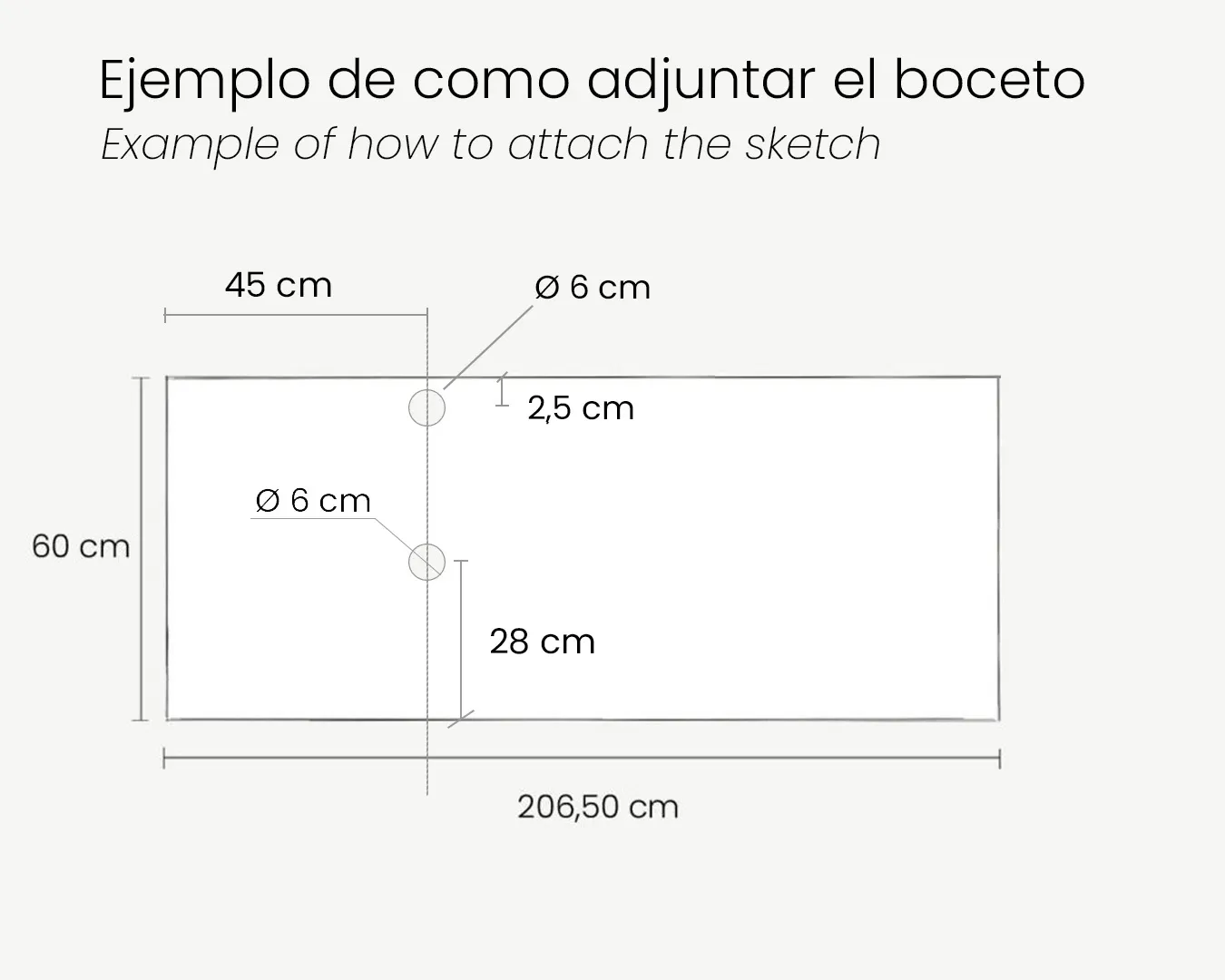 Ejemplo de como adjuntar un boceto - Encimera baño