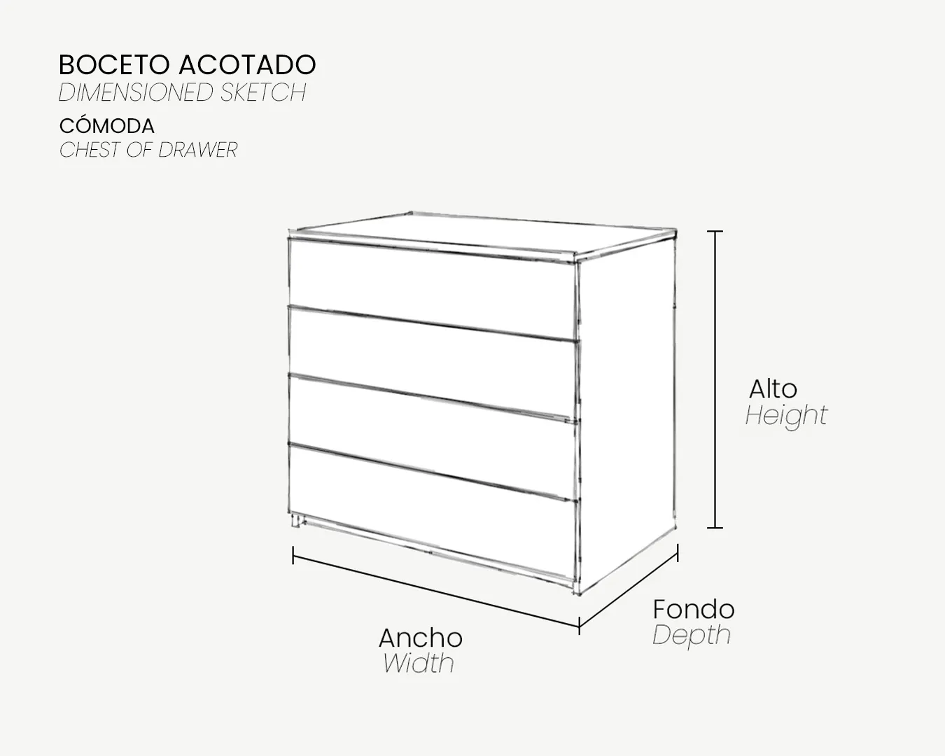00_Boceto Acotado_Cómoda BASIC_4 cajones_2