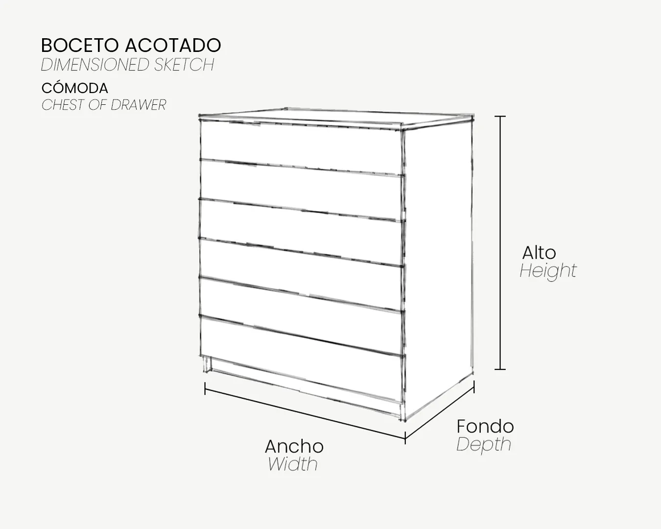 00_Boceto Acotado_Cómoda BASIC_6 cajones_4