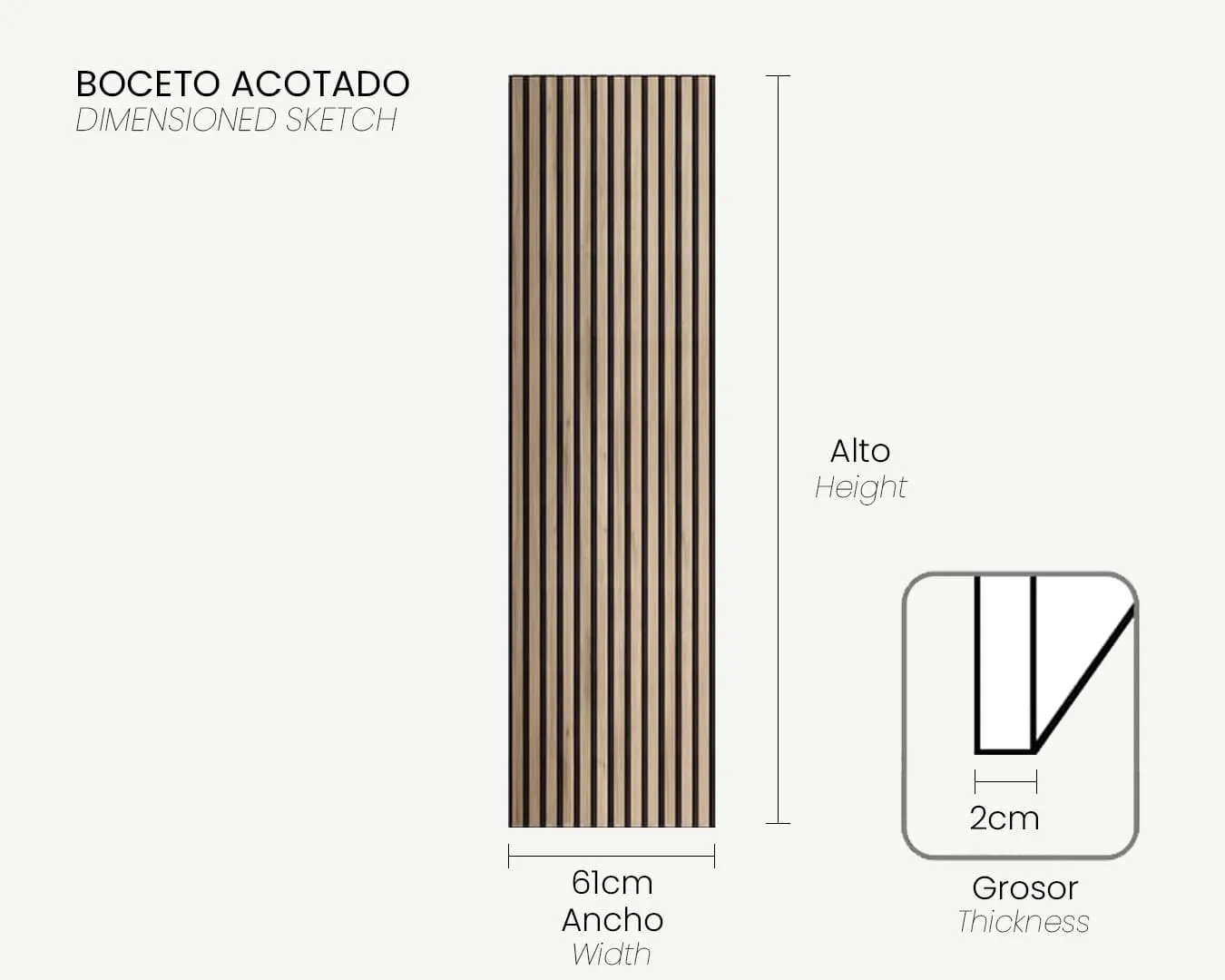 00_Boceto Acotado_Panel acústico alistonado