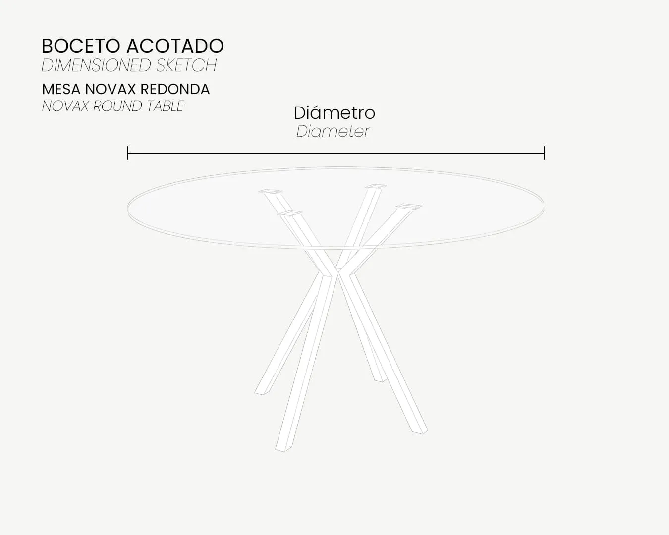00_Boceto Acotado_Cristal_Mesa NOVAX_Araña_Redonda_3