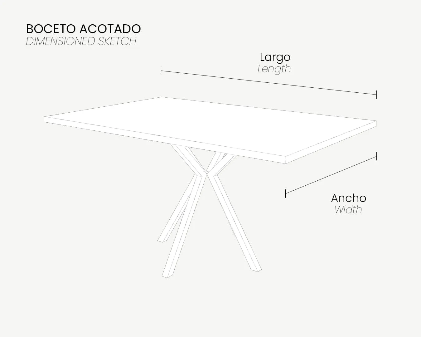 04_Boceto Acotado_Mesa NOVAX_Araña_Tablero Cuadrado