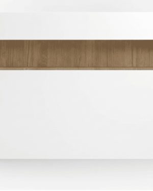 CABECERO CON ESTANTES - BLANCO / ROBLE DENVER