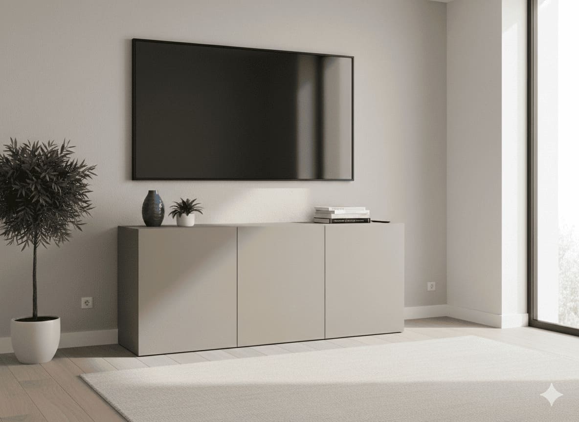 MUEBLE TV MINERAL GRAY 3 PUERTAS EMPL