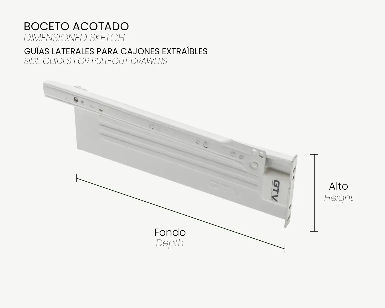 02_Boceto Acotado_Guías laterales para cajones extraíbles_Metalbox_PRESTIGE_GTV