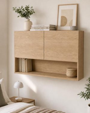 Mueble colgado con estante