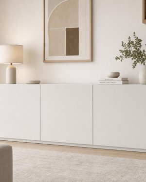 Mueble TV con recorte rodapie