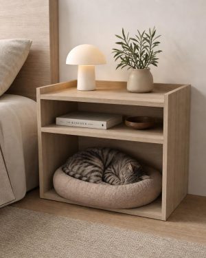 Mesita de noche con cama para gatos SALEM