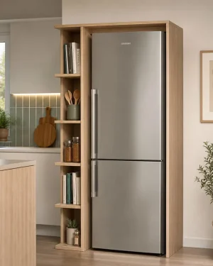 Mueble frigorífico BOSKO con estantería lateral