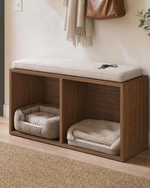 Banco de entrada con cama para mascotas PETS