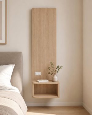 Mesita de noche BRIEZ derecha con panel de pared
