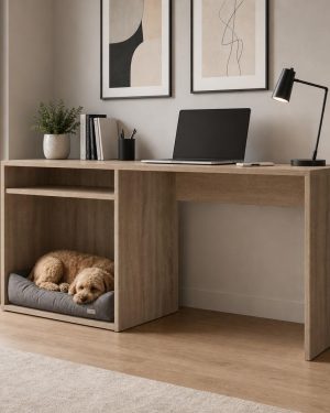 Mesa de trabajo con cama para perro DOLM