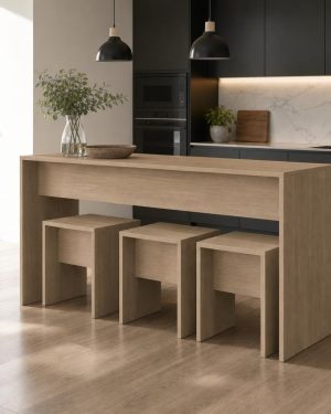 Isla de cocina con banquitos