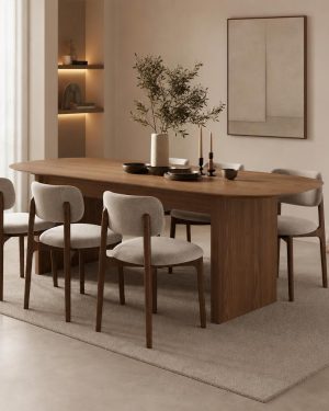 Mesa comedor grande HONO redondeada