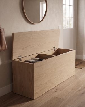Baúl de madera JOPLIN con balda divisoria