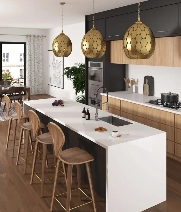 cocina madera y blanco